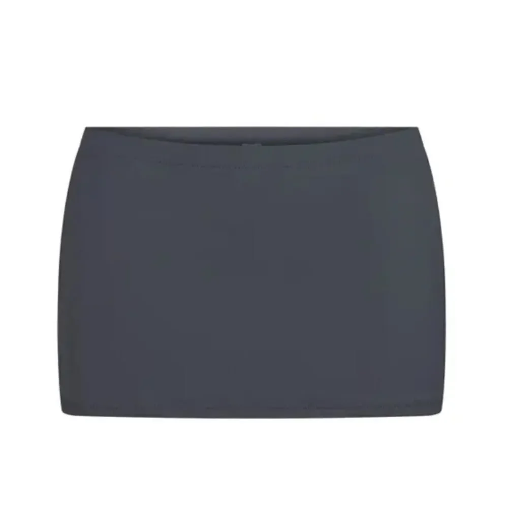 NWT SKIMS Swim Mini Sport Gun Metal Charcoal Black Skirt